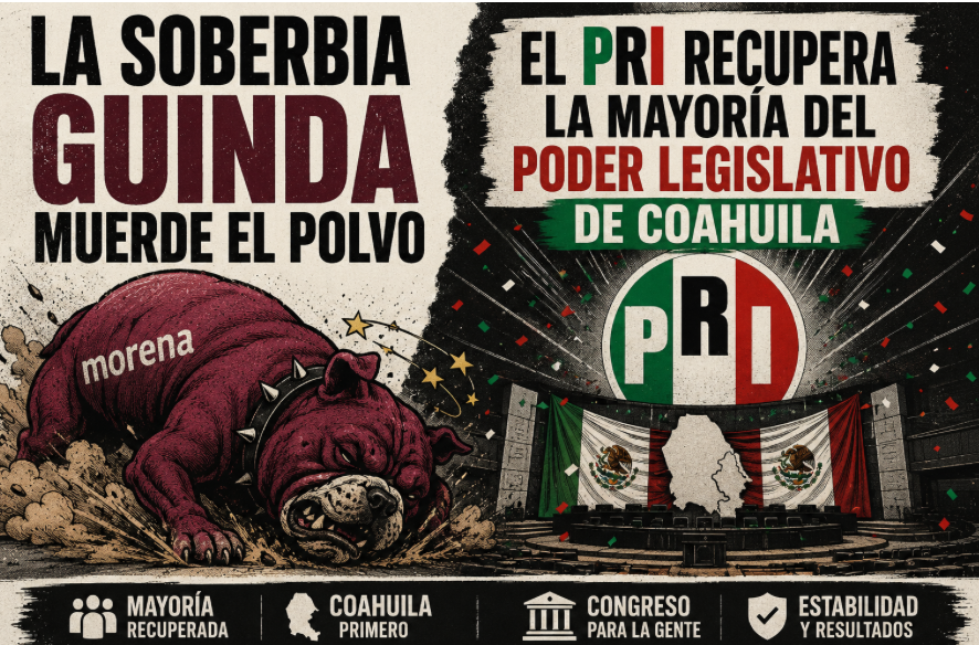 La soberbia guinda muerde el polvo: El PRI recupera la mayoría del poder legislativo de Coahuila